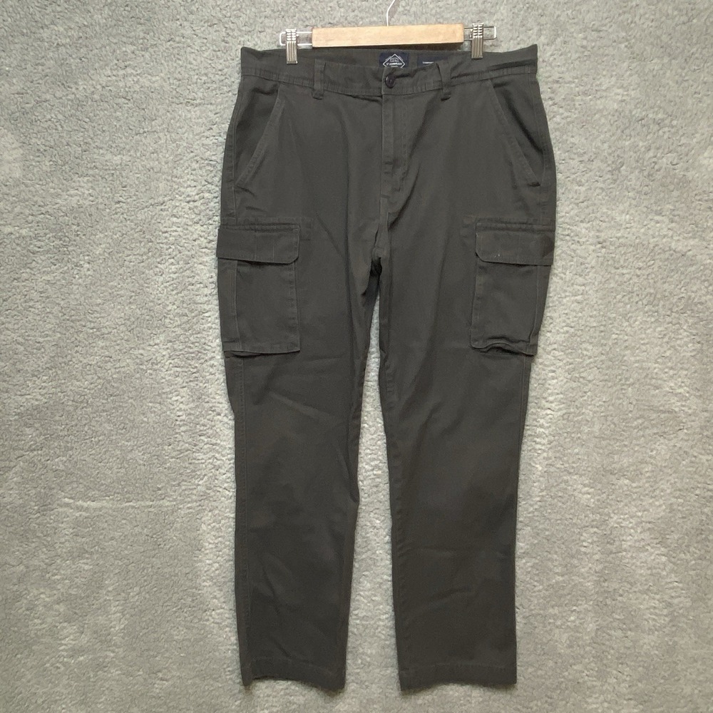 St John's Bay Cargo Pants Men 36x32 Gray Comfort Stretch Hip Hop Skater Baggy